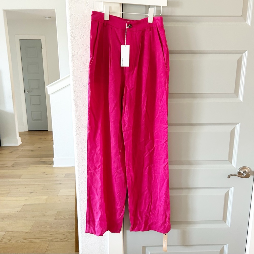 NWT Reformation Mason Pants Corvette Pink - Picture 2 of 4